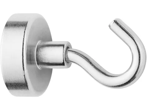 Magneet Westcott met haak 25mm zilver. Trekkracht +/- 15kg