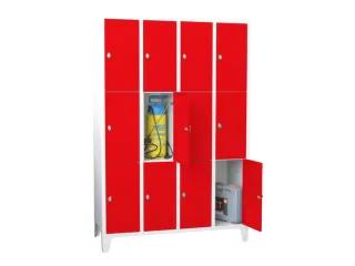 lockerkast,HxBxD 1850x1200x500mm,4x3vakken,RAL7035,front RAL3000 - 2