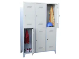 Garderobekast 1850x1230x500mm 3x2 Vakken Klinksluiting Poten Ral7035