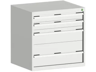 ladekast HxBxD 800x800x750mm 4laden romp RAL7035 front RAL7035 - 1
