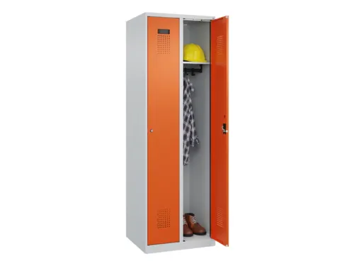 locker,HxBxD 1850x600x500mm,2vak,vak B 300mm,cil.-slot,staand op vloer