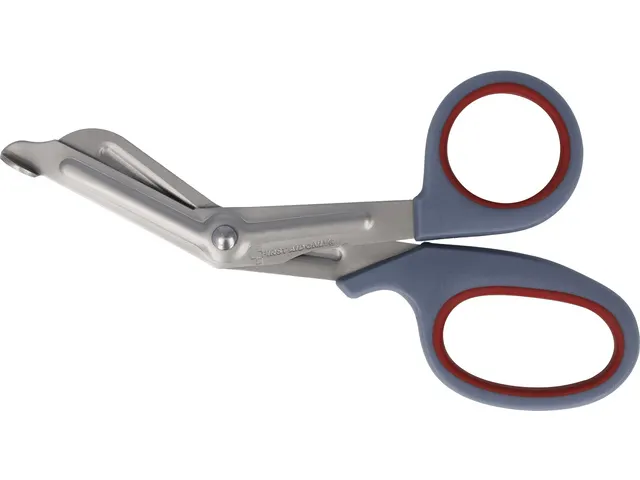 Softgrip schaar 180mm First Aid Only grijs/rood