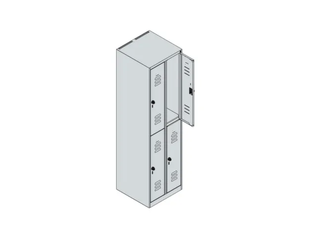 dubbeldekse locker,HxBxD 1850x500x500mm,2x2vak.,vak B 250mm