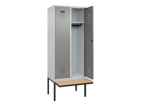 locker met bank,HxBxD 2120x800x815mm,2vak,vak B 400mm,cilinderslot
