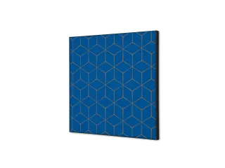 Wanddecoratie Textiel Set 40x40cm Hexagon Blauw-Bruin - 1