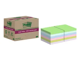 Memoblok Post-it 654 RSS12COL 76x76mm recycled colour notes pastel 12