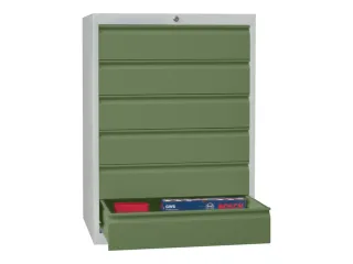 ladekast HxBxD 1000x715x600mm 6laden slot RAL7035 front RAL6011 - 2