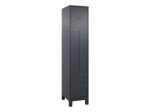 Z-garderobekast,HxBxD 1950x400x500mm,vak B 200/400mm,cil.-slot,voeten