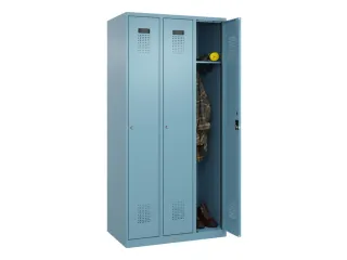 locker,HxBxD 1850x900x500mm,3vak,vak B 300mm,cil.-slot,staand op vloer - 1