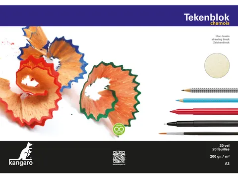 Tekenblok Kangaro A3 200 gram 20 vel chamois