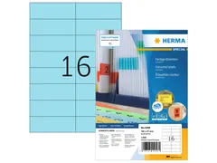 HERMA 4258 Gekleurde etiketten A4 105x37mm Blauw 1600 stuks