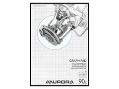 Millimeterblok Aurora A4 50 vel 90 gram blauw
