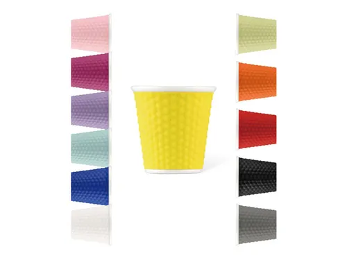 Beker porselein Les Artistes Paris 80ml met siliconen grip Geel