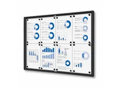 Vitrinekast Mededelingenbord Indoor Economy 8xA4 Zwart