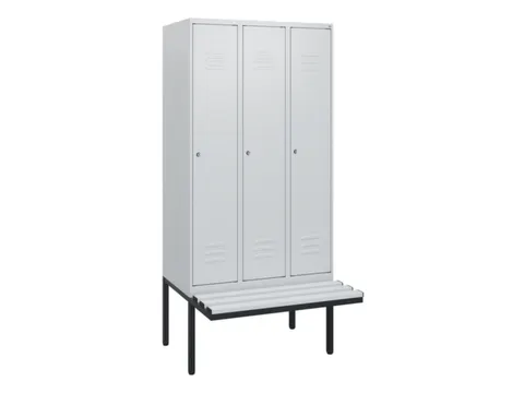 locker met bank,HxBxD 1950x900x815mm,3vak,vak B 300mm,cil.-slot