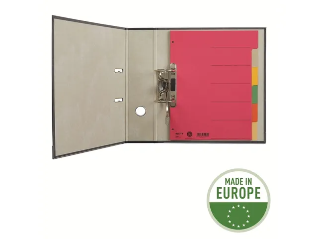 Tabbladen Leitz 4-gaats 4350 6-delig grijs karton