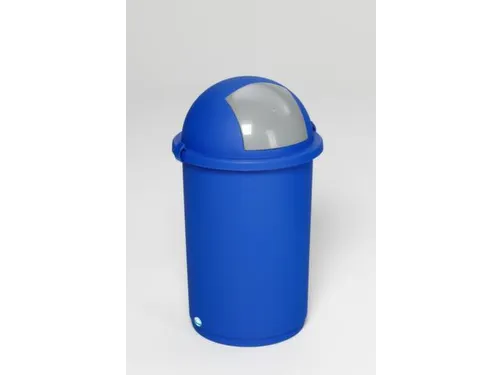 Afvalverzamelaar Kunststof 50 Liter 760x410mm Zilver Behuizing Blauw