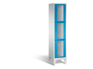 lockerkast 1850x420x500mm 1x3 vakken Cilinderslot Poten, RAL5012 - 2