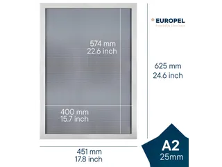 Kliklijst Europel A2 25mm mat wit - 3