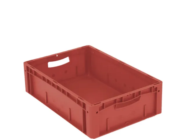 Euronorm Stapelkrat Pp 170x600x400mm Wanden/bodem Gesloten Rood 34l