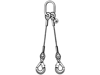 Staaldraadstroppen 4strengen 4.2t 0-45° Kabel Ø 14mm Veiligheidshaak - 2
