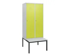 locker met bank,HxBxD 1950x800x815mm,2vak,vak B 400mm,cil.-slot