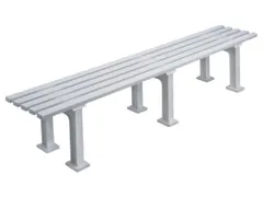 Kunststofbank 415x2000x370mm Zit H 415mm 5 Latten 3 Pootstellen Wit