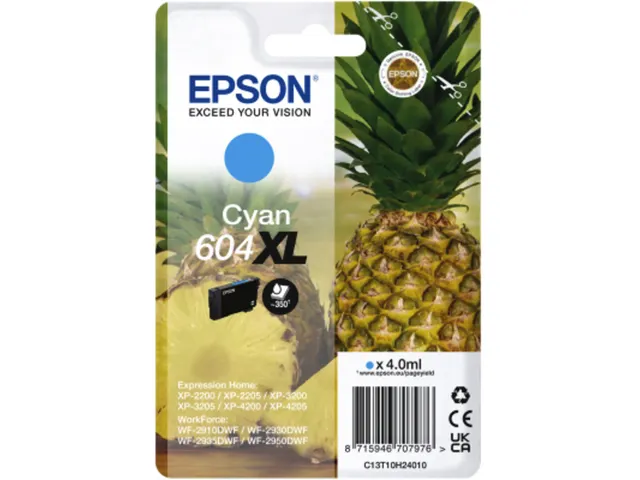 Inktcartridge Epson 604XL T10H24 blauw