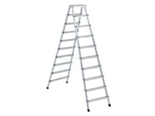 staande trap NL beide zijden 2x10treden aluminium gegroefd balk L 2 71 - 1