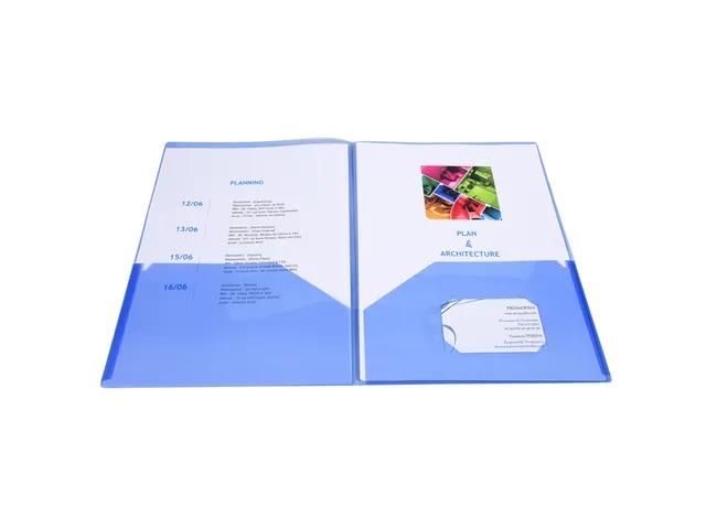 10 Tweezijdige Presentatiemappen Soepele Kaft Pp 20/100ste Assorti