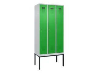 locker,HxBxD 2120x900x500mm,3vak,vak B 300mm,cil.-slot,voetonderstel - 2