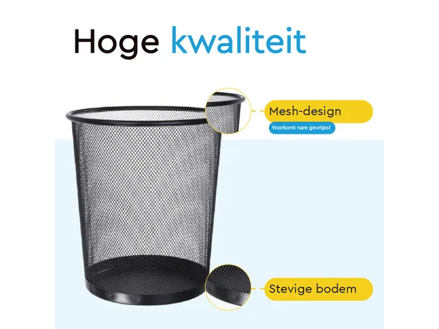 BRASQ Papierbak 12 liter Zwart Rond Set van 2 WBBRO2