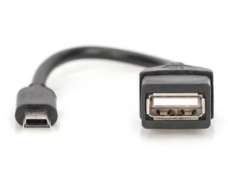 USB 2.0-adapterkabel OTG type mini B - A St/Bu 0,2m USB 2.0-compatibel - 3