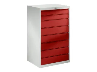 ladekast,HxBxD 1200x715x600mm,8lade(n),cil.-slot,RAL7035,front RAL3000 - 2