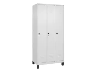 locker,HxBxD 1950x900x500mm,3vak,vak B 300mm,draaigrendel,voeten - 1