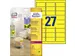 Gekleurde Etiketten Avery Zweckform 63,5x29,6mm Neon Geel 675 stuks