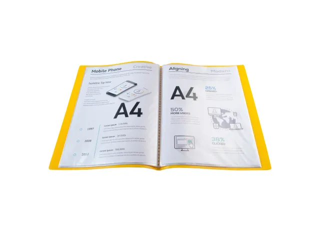 Showalbum Soepele Ondoorschijnende PP 10 Tas A4 Geel