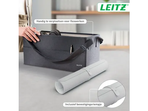 Bureau-onderlegger Leitz 80x40cm oprolbaar grijs