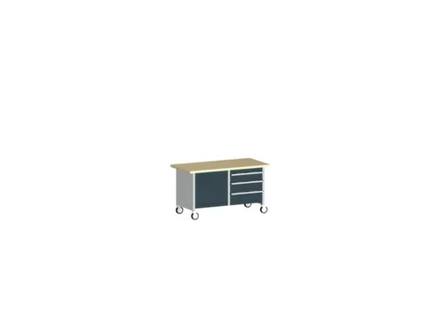 werkbank,verrijdbaar,HxBxD 840x1500x750mm,beukenblad,draagverm. 1200kg