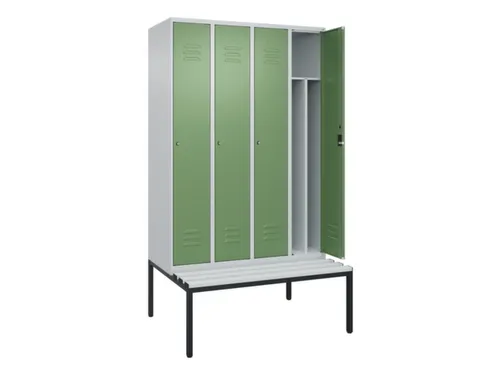locker voor scheiding van kleding,HxBxD 2120x1200x815mm,4vak