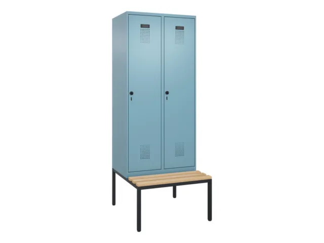 locker met bank,voor scheiding van kleding,HxBxD 2120x800x815mm,2vak