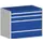 ladekast HxBxD 800x1050x750mm 4 laden romp Ral7035 front Ral5010 staal