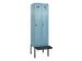 locker met bank,voor scheiding van kleding,HxBxD 2120x600x815mm,2vak