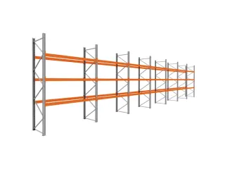 palletstelling,basis+6xaanbouw,HxBxD 3990x19700x1100mm,vakl. 3000kg - 1