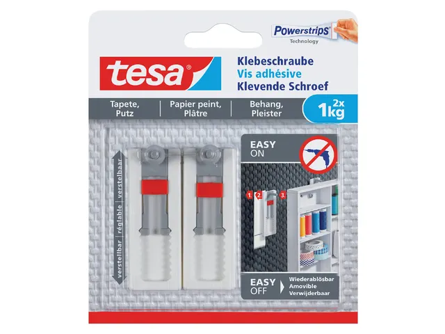 Klevende schroef Tesa behang en pleisterwerk verstelbaar 1kg