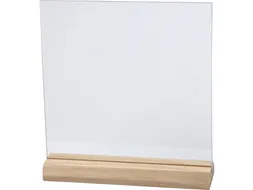Glasplaat Creativ Company 15.5cmx15.5cm met houten voet 10 stuks