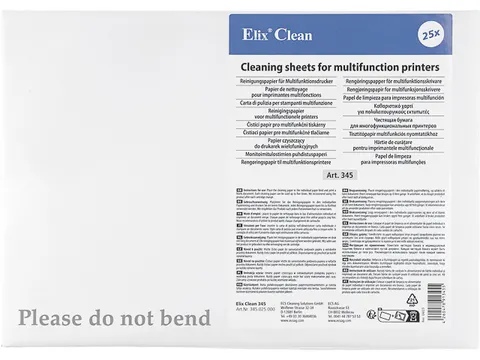 Elix Clean Reinigingsblad 25Vel Copier Laser