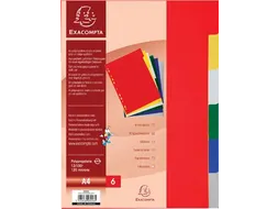 tabbladen A4 PP 12/100e 6-delig assorti 15-gaats