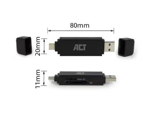 Kaartlezer ACT USB-C/USB-A 3.0