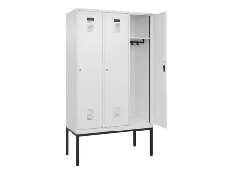locker,HxBxD 2120x1200x500mm,3vak,vak B 400mm,cil.-slot,voetonderstel